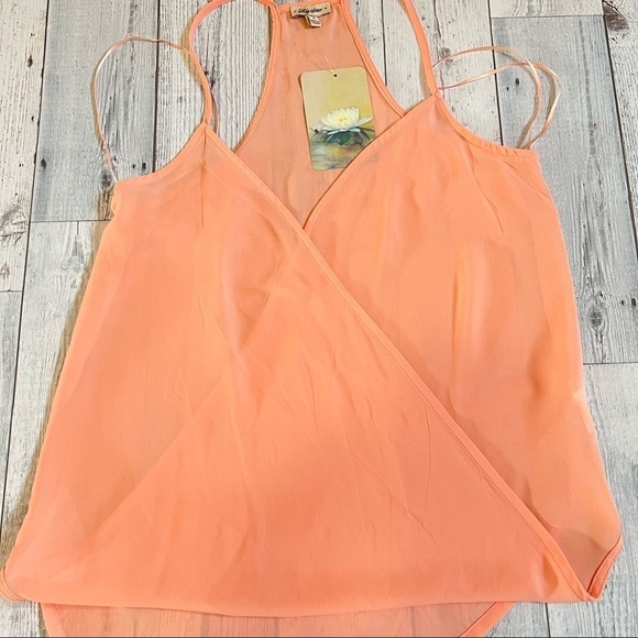 Lily Star Women’s Halter Sleeveless Peach Sheer‎ Tunic Top Size S - Picture 7 of 11
